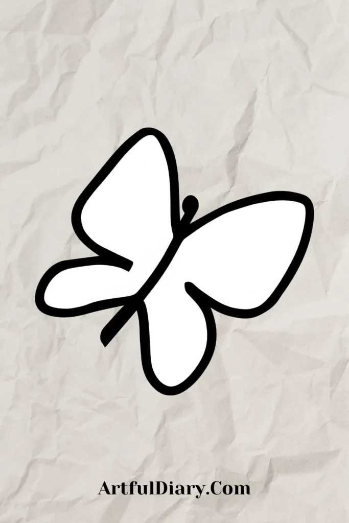 simple cool doodle drawing of a butterfly