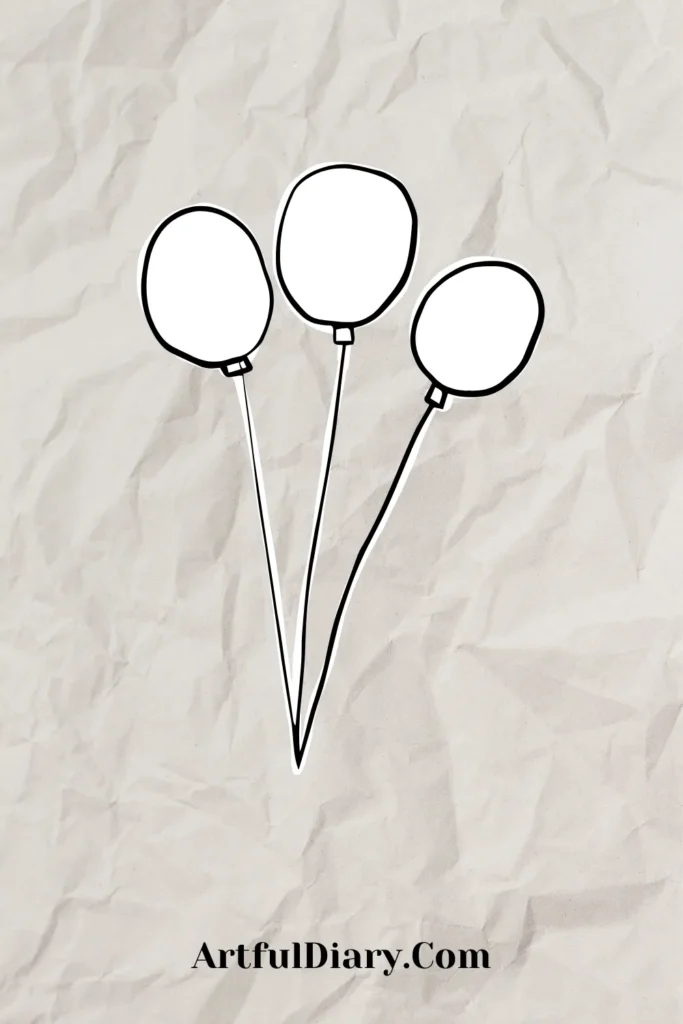 easy doodle drawing of a ballon