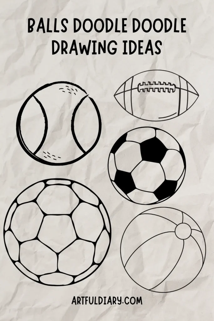 easy doodle drawing of a ball