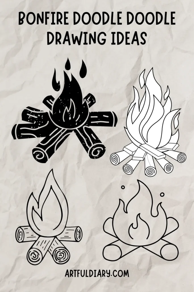 Bonfire Doodle Drawing ideas