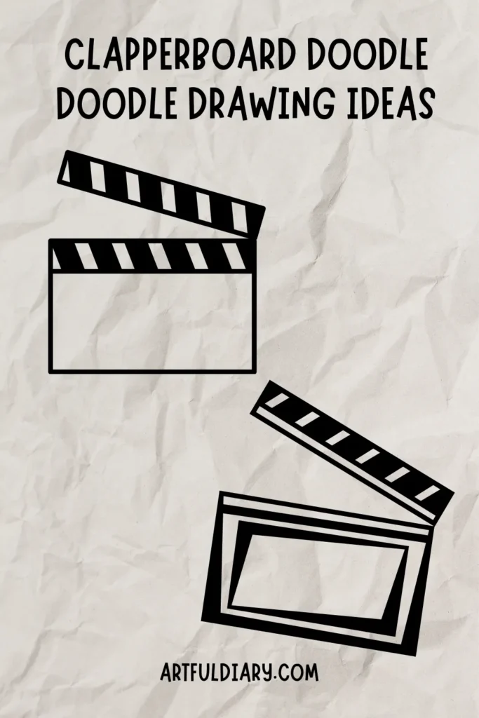 simple easy doodle drawing of a clapperboard