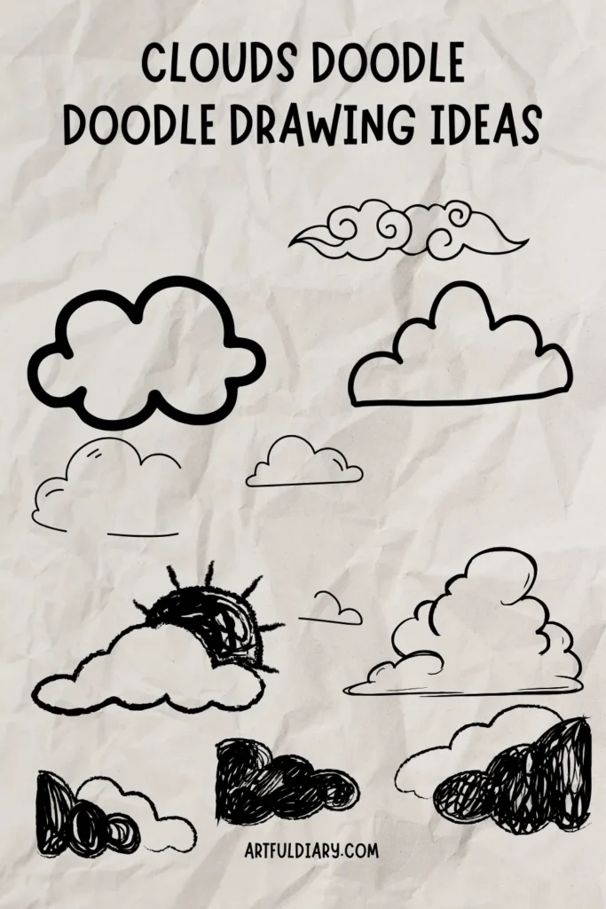 easy doodle drawing of clouds