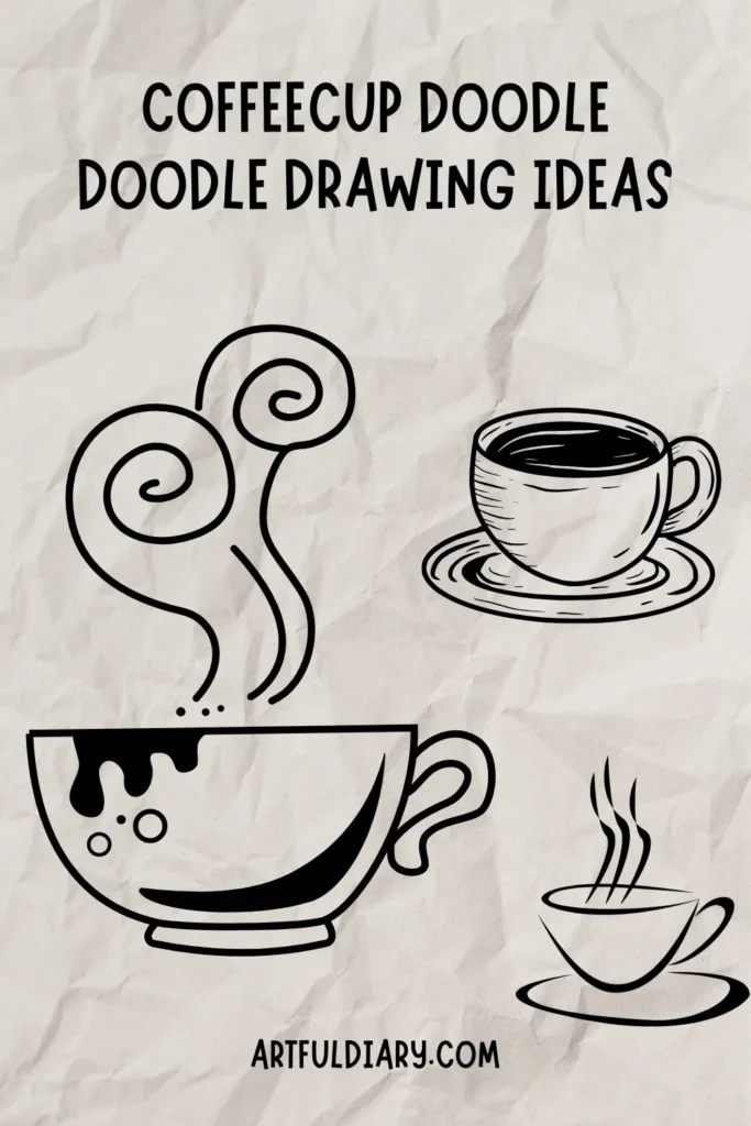 easy doodle drawing of a coffee cup