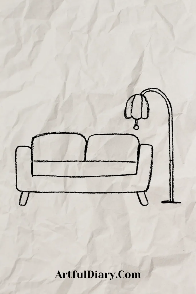 simple doodle drawing of a couch