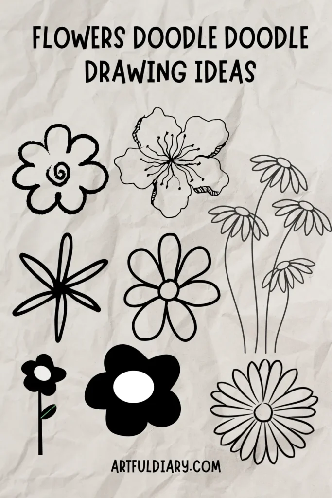 easy doodle drawing of flowers