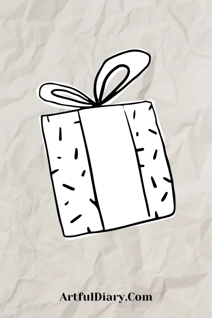 simple doodle drawing of a giftbox