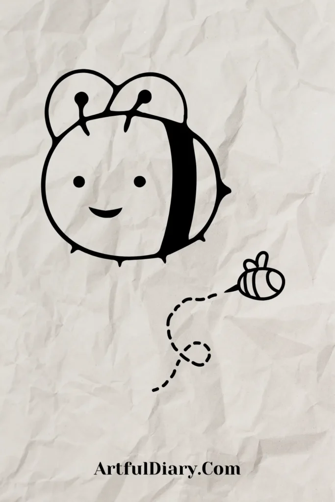 easy doodle drawing of a bee