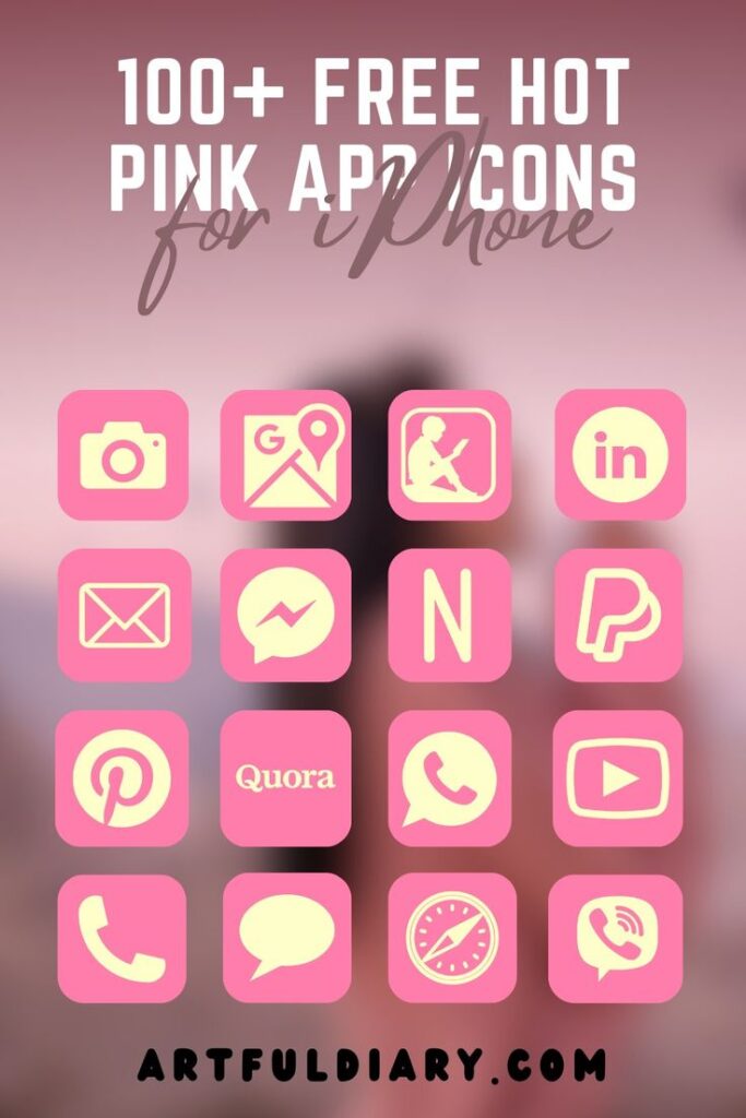 Hot pink App Icons for iPhone Pin