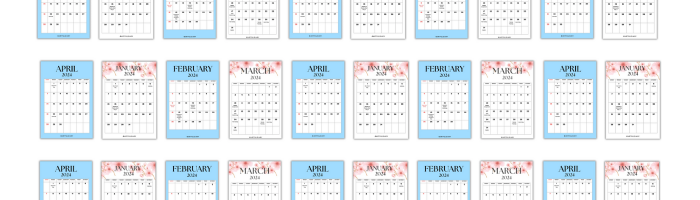 2024 printable monthly calendar with holidays