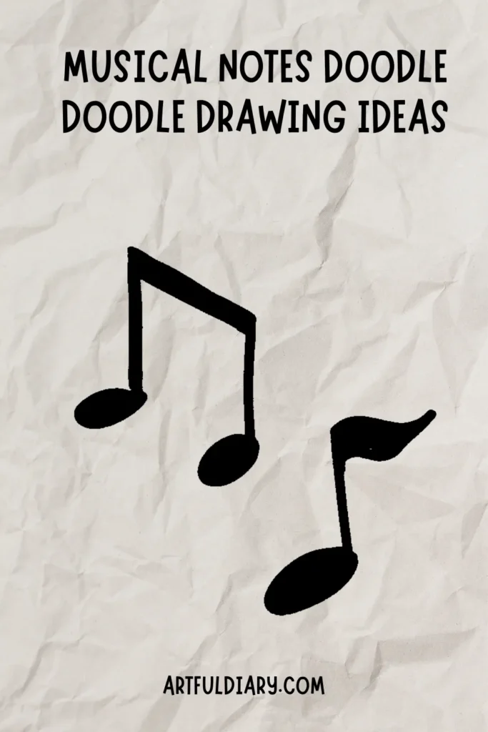 easy doodle drawing of music notes