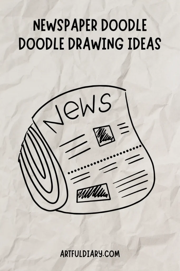 easy doodle drawing of a newspaper