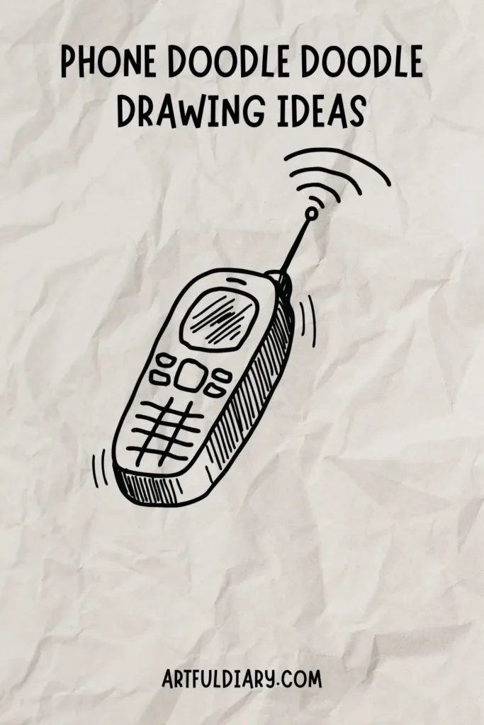 simple doodle drawing of a old cellphone