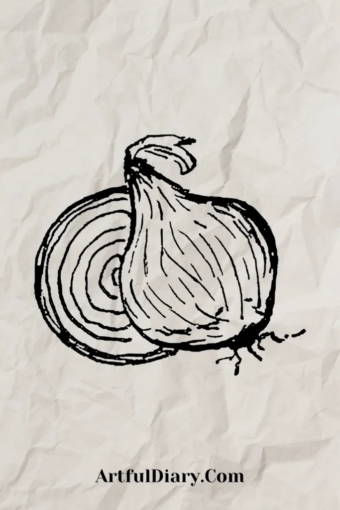 simple doodle drawing of onions