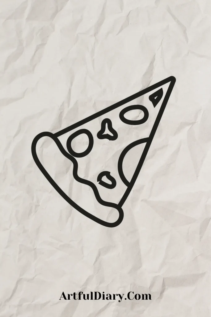 easy doodle drawing of a pizza slice