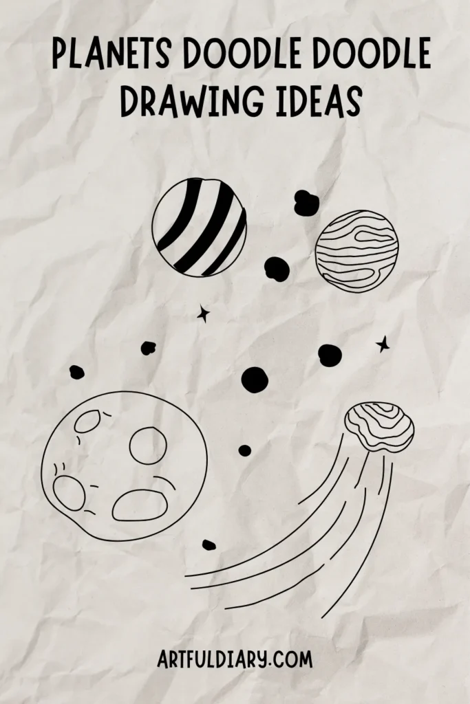 Planets Doodle Drawing ideas for kids