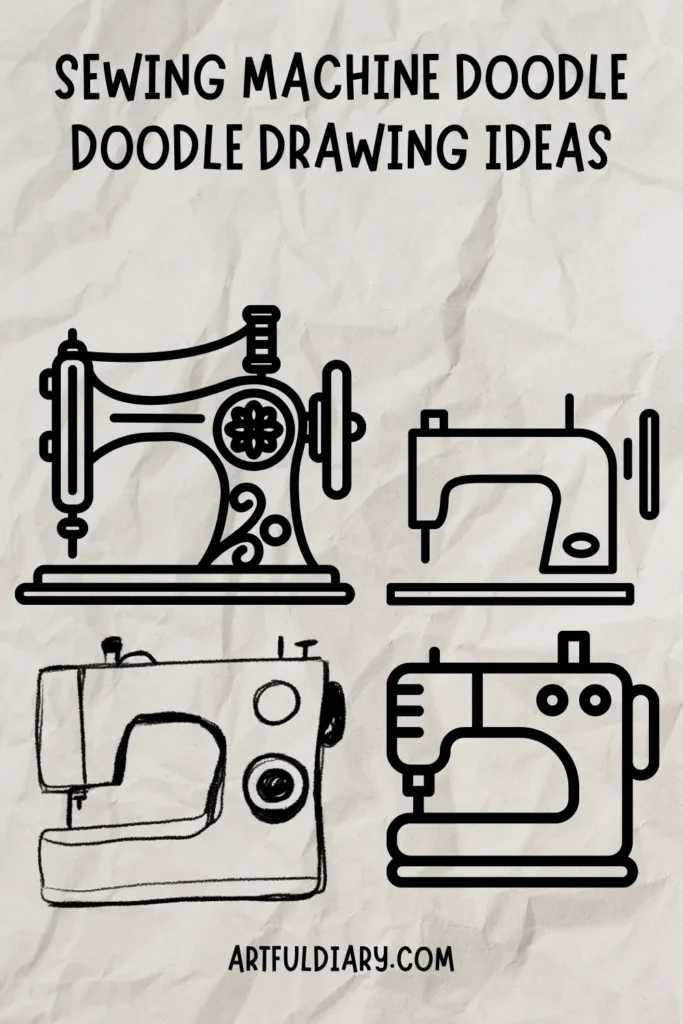 sewing machine simple doodle drawing