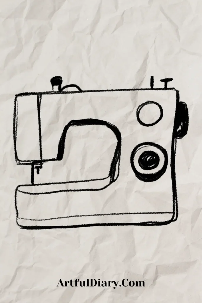 sewing machine simple doodle drawing