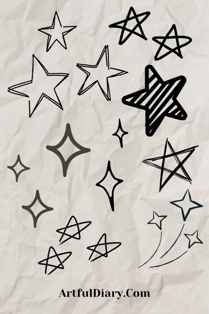 stars easy doodle drawing idea