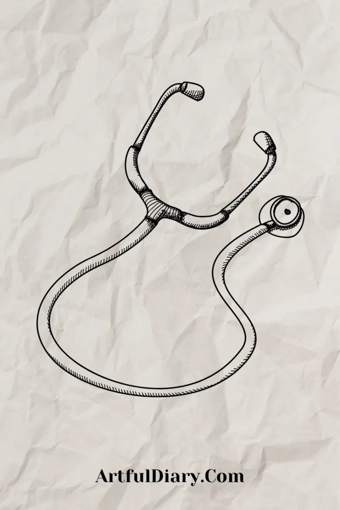 stethoscope easy doodle drawing idea
