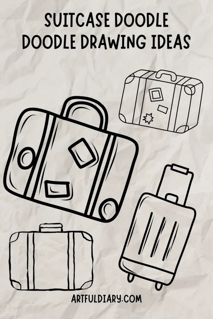 easy doodle drawing of suitcase