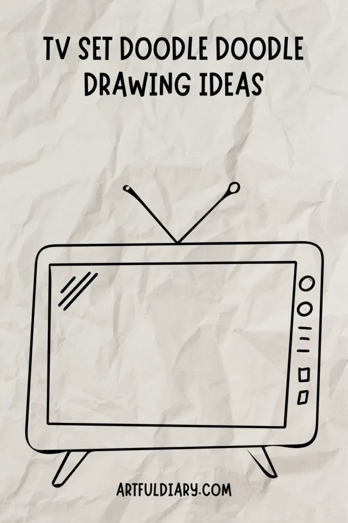 easy doodle drawing of a television