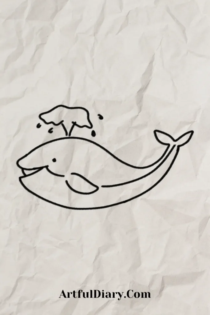 simple doodle drawing of a whale