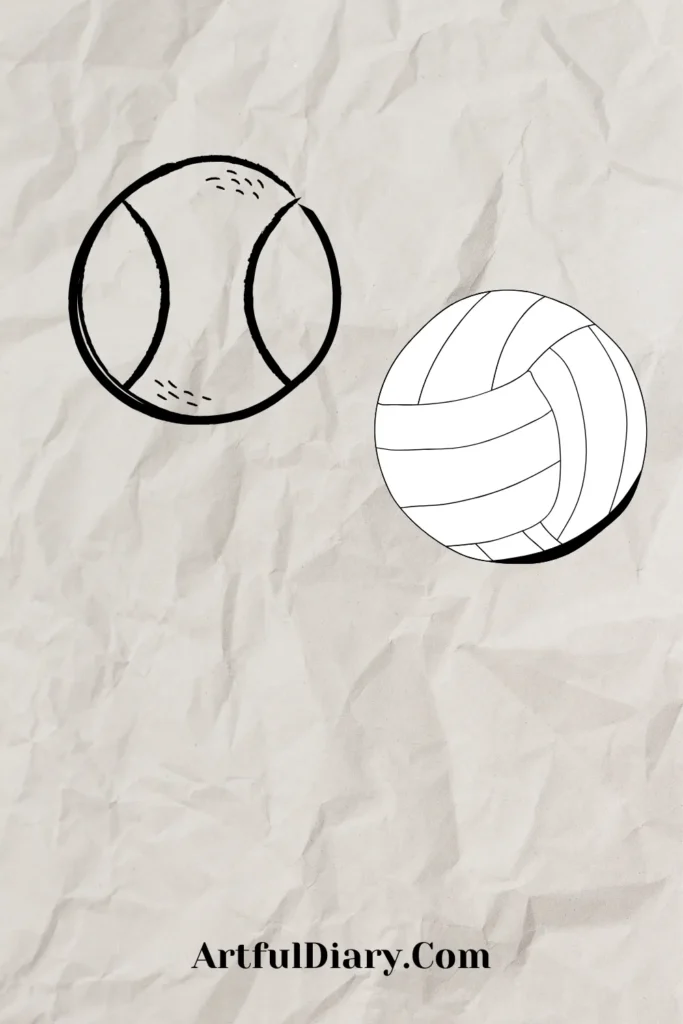 easy doodle drawing of a ball
