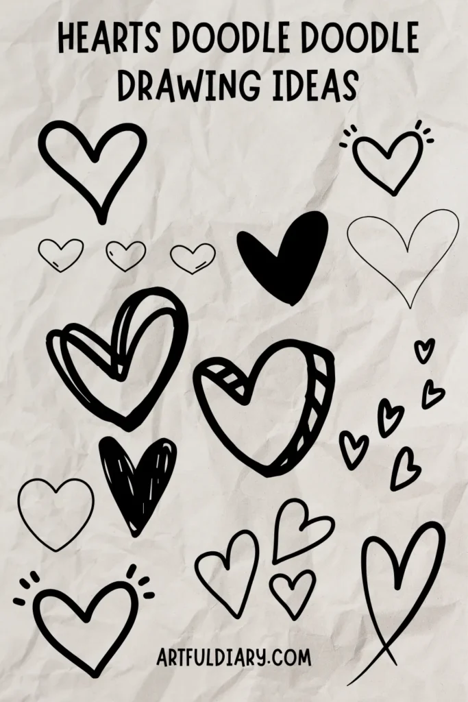 easy doodle drawing of hearts