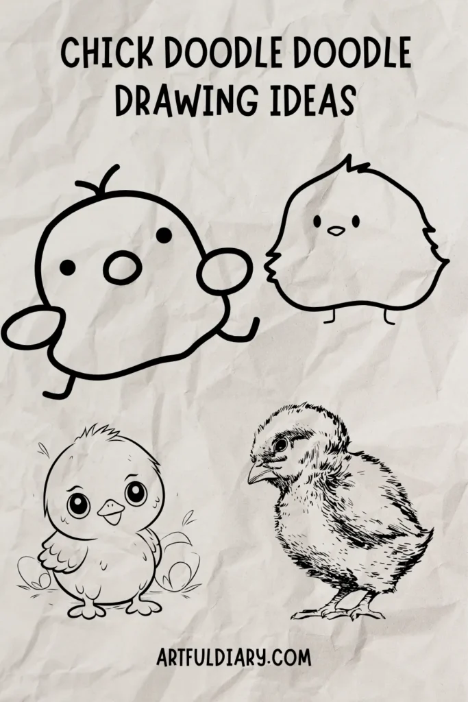 small chickens cartoon doodle