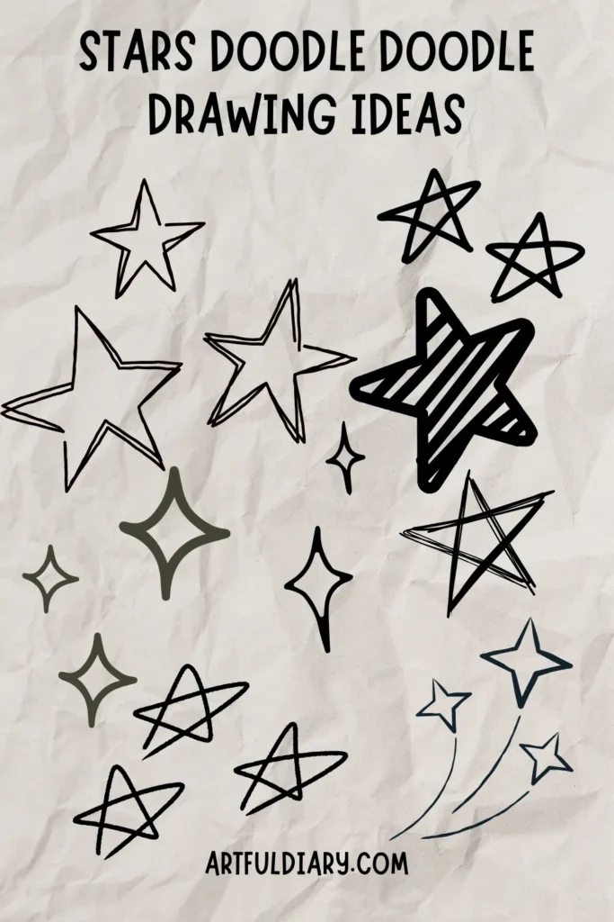 stars easy doodle drawing idea