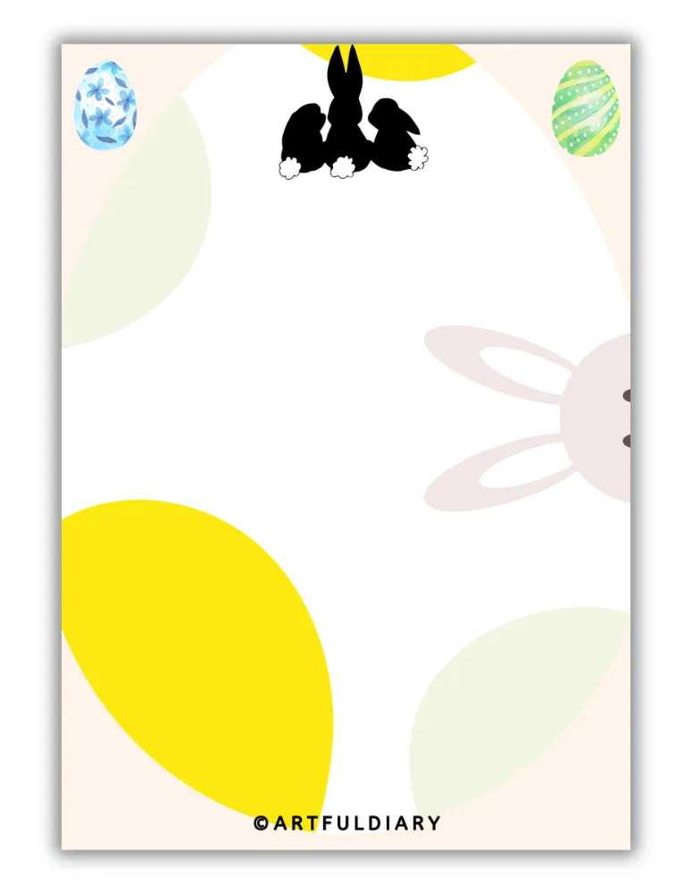 Easter Bunny Note Printable Template - Blank Canvas