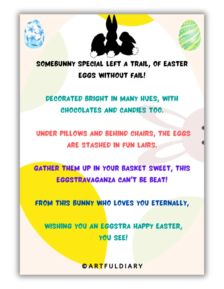 Notes from the Easter Bunny - Rhyming Riddle Printable preview image