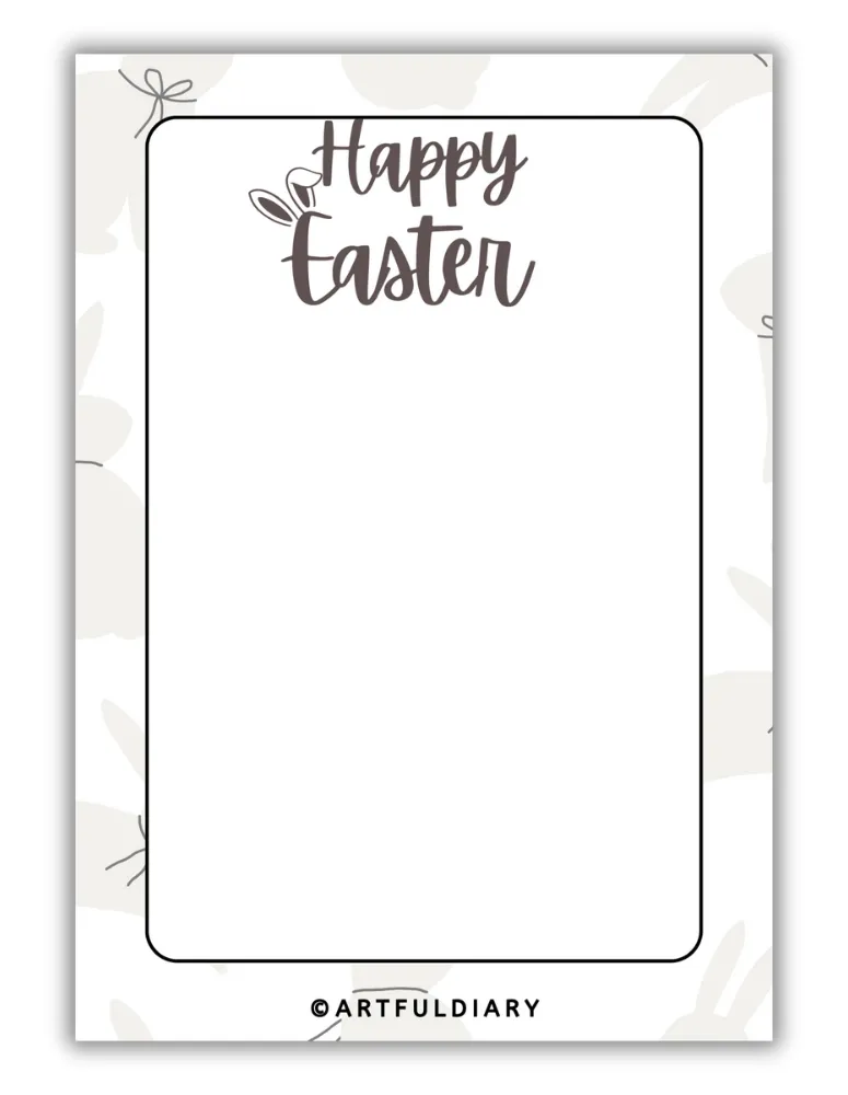 Simple 'Happy Easter' Printable Note blank canvas