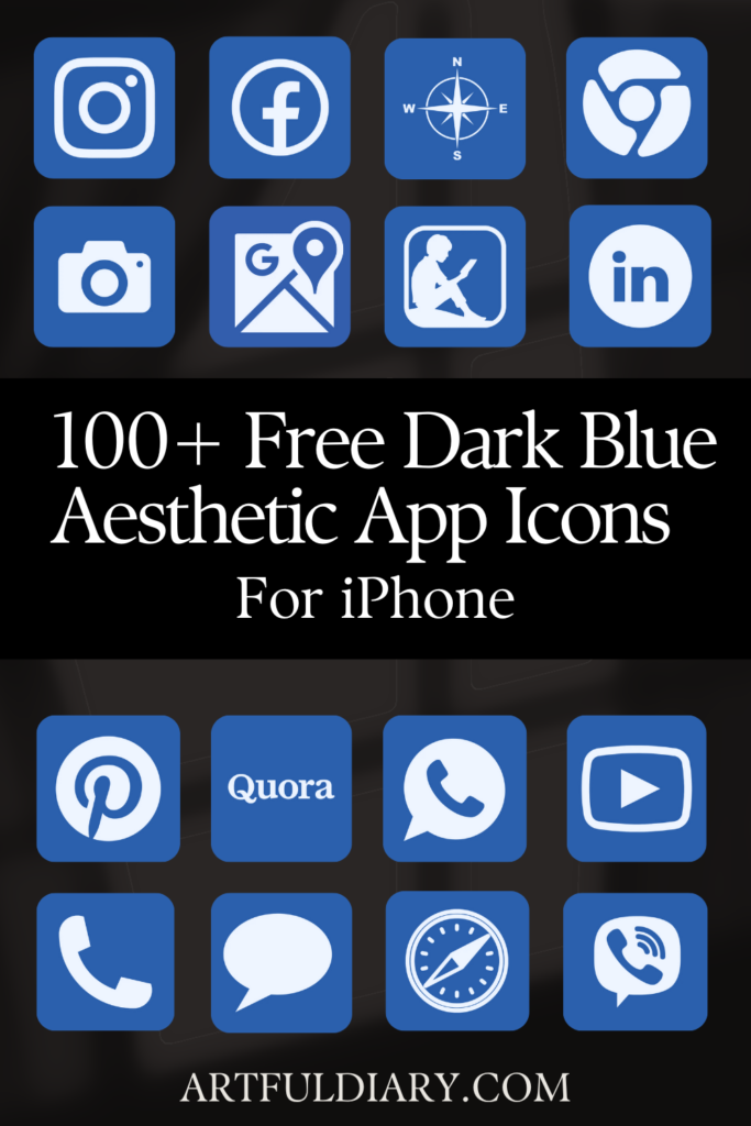 Dark Blue App Icons For iPhone