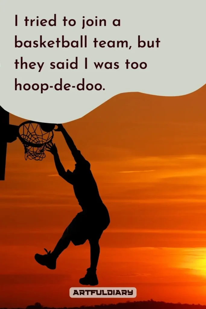 I tried to join a basketball team, but they said I was too hoop-de-doo, Basketball Puns