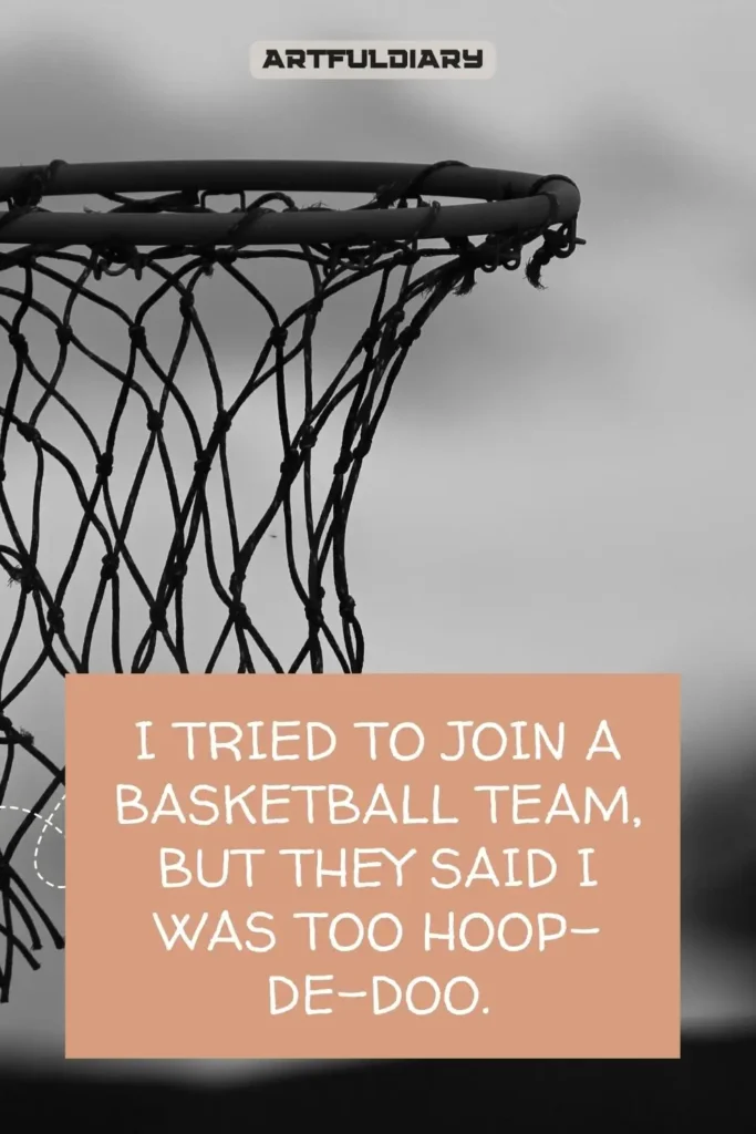 I tried to join a basketball team, but they said I was too hoop-de-doo, Basketball Puns