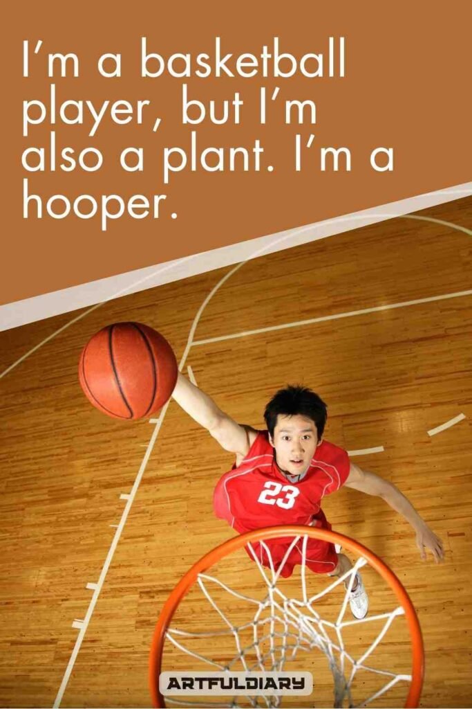 I’m a basketball player, but I’m also a plant. I’m a hooper, Basketball Puns