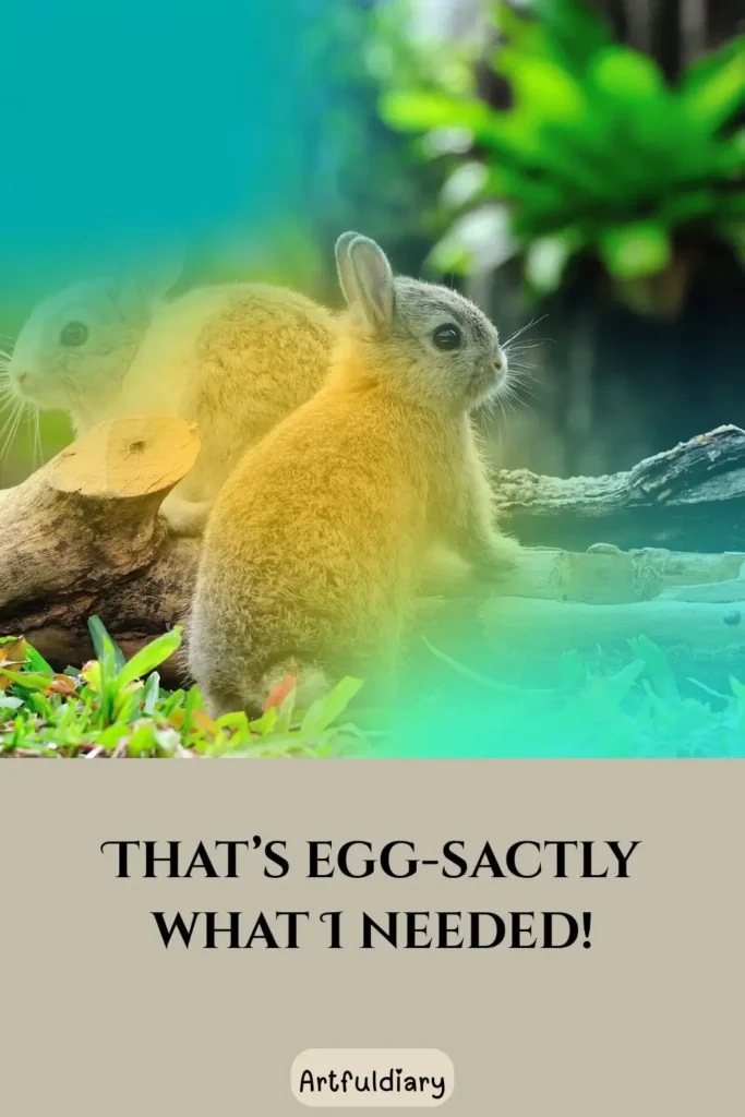 That’s egg-sactly what I needed! rabbit puns