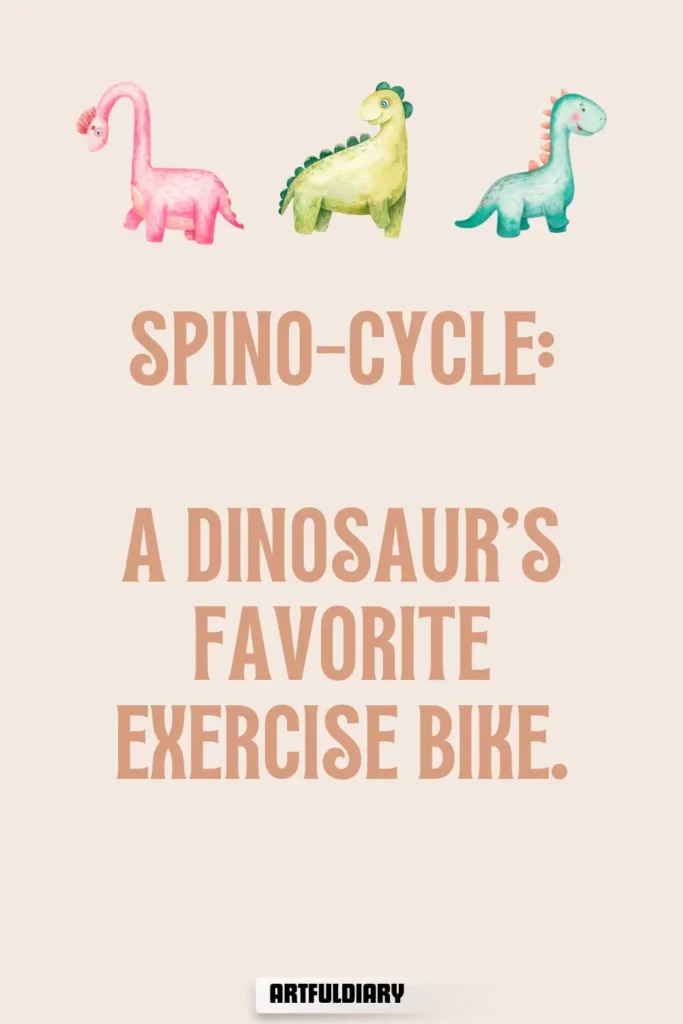 Spino-cycle: A dinosaur’s favorite exercise bike, dinosaur puns