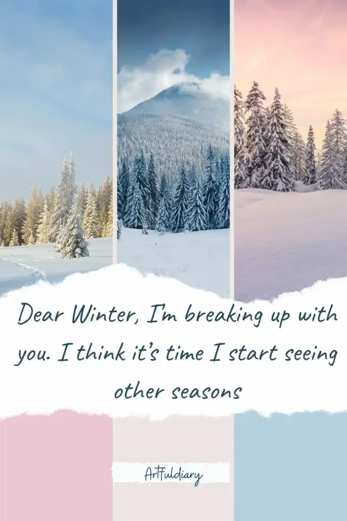 Dear Winter, I’m breaking up with you. I think it’s time I start seeing other seasons quotes