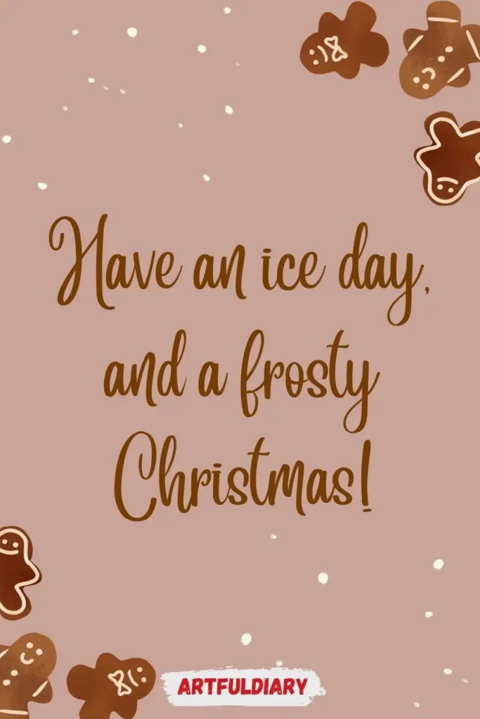 Have an ice day, and a frosty Christmas! christmas puns