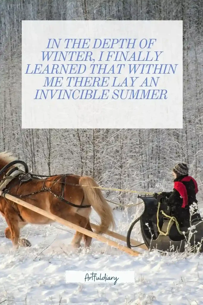 In the depth of winter, I finally learned that within me there lay an invincible summer quotes