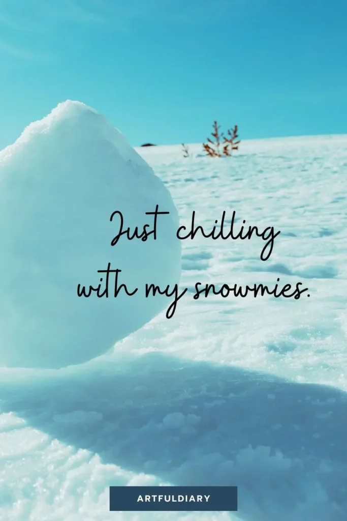 Just chilling with my snowmies., snow puns