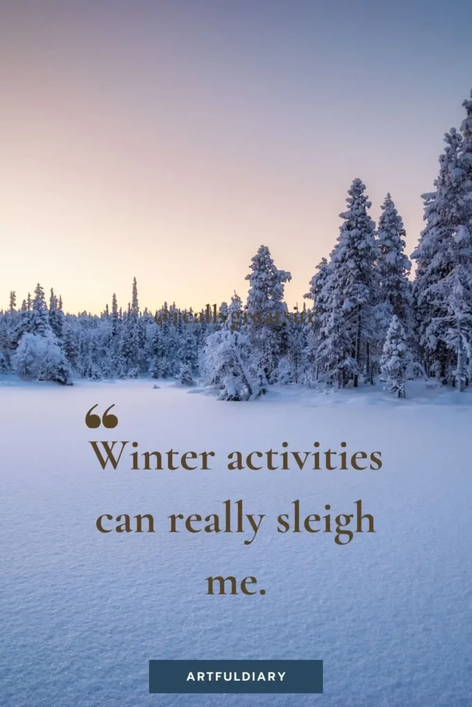 Winter activities can really sleigh me. snow puns