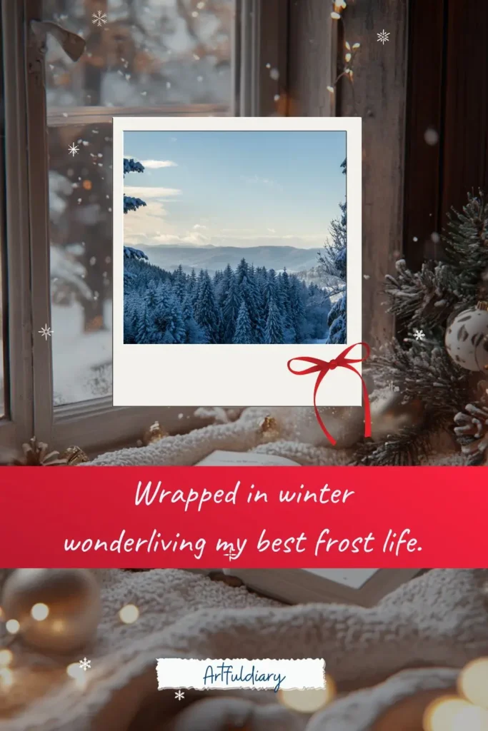 Wrapped in winter wonderliving my best frost life. quotes