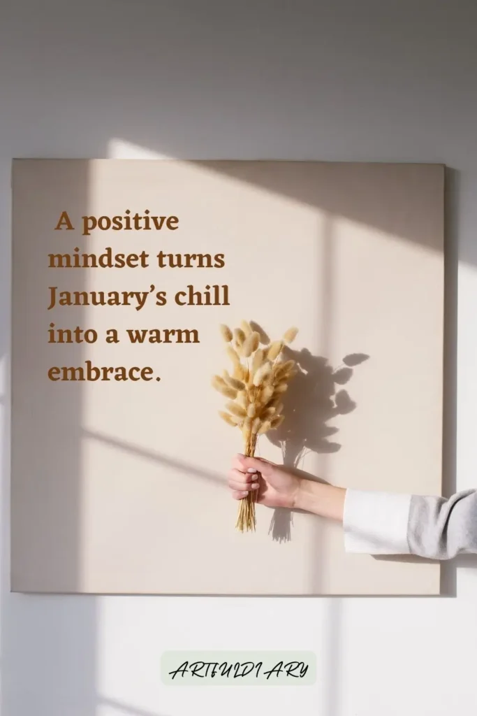 A positive mindset turns January’s chill into a warm embrace. quotes