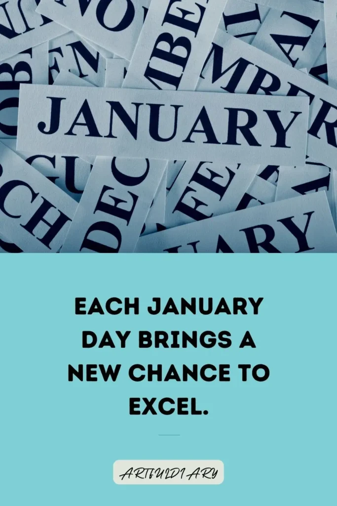 Each January day brings a new chance to excel. quotes