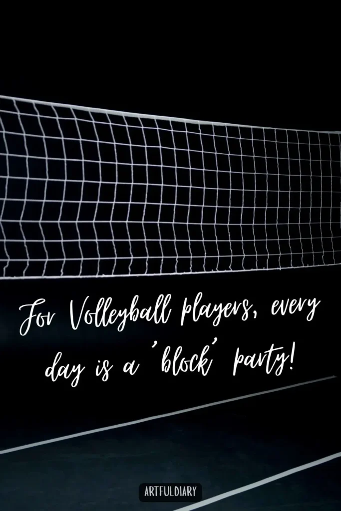 For Volleyball players, every day is a ‘block’ party! Volleyball Puns