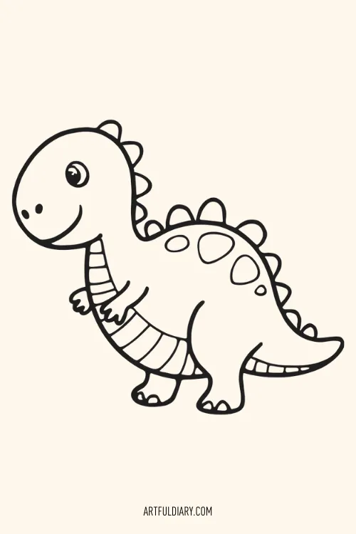 Dinosaur Simple Drawing idea. Cute Simple Drawings For Beginners