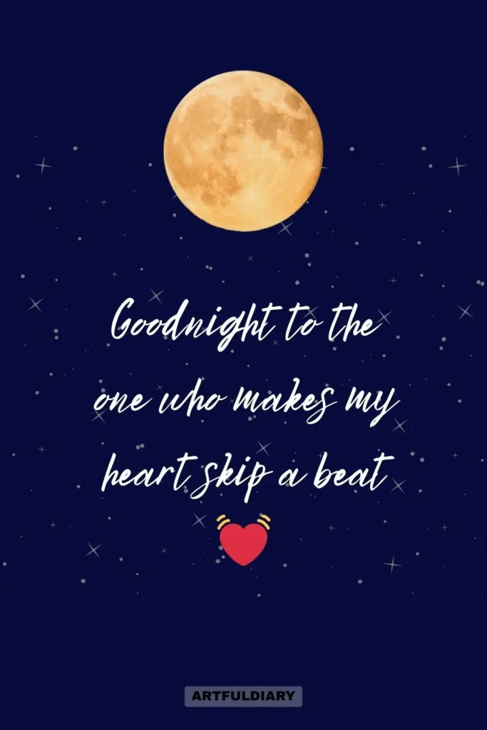 Goodnight to the one who makes my heart skip a beat, Quotes